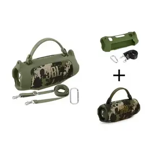 for JBL Charge 6 Waterproof Portable Bluetooth Speaker Silicone Case,Soft Protective Sleeve Cover with Shoulder Strap for JBL Charge 6 Speaker，This product comes with a protective case and a speaker.  VanLife Outdoor speaker Party Speaker M