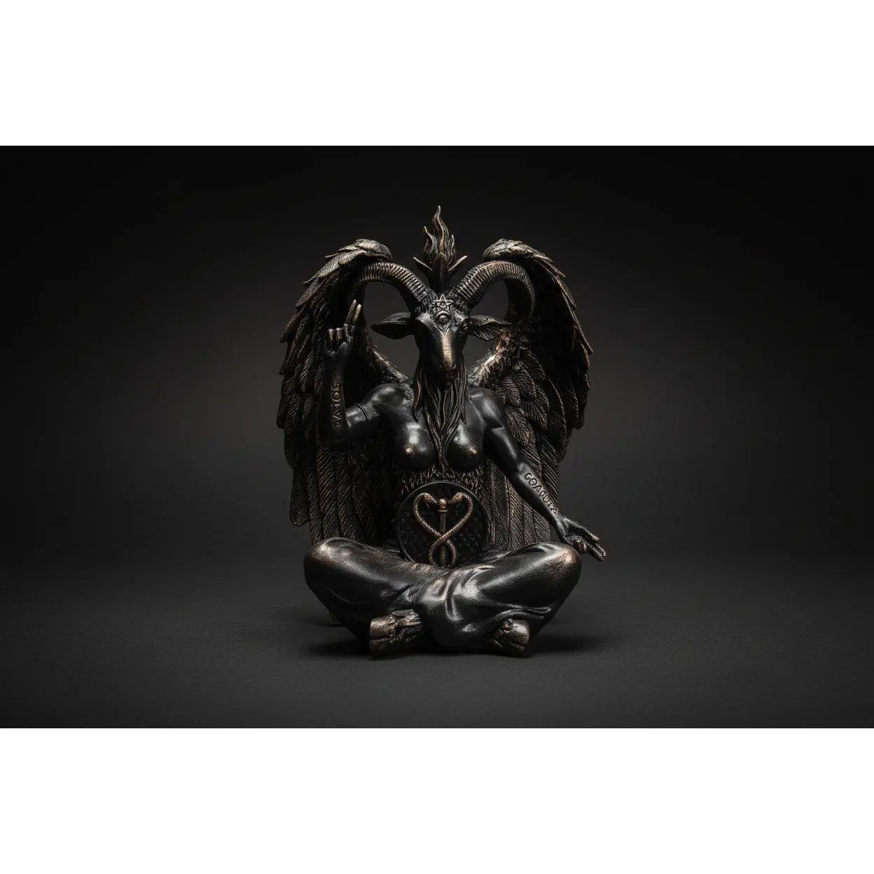 8" Baphomet Statue - Spiritual Deity Figurine with Symbolism, Occult Devotion Altar Idol, Home Decor Light Ornament