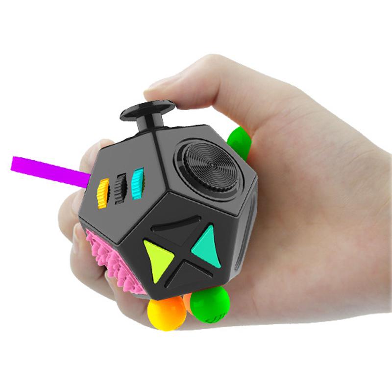 6/12 Sides Cube Decompression Toy Rainbow Stress Relief Autism ADHD OCD Anxiety Sensory Toys Fingertip Desk Toy for Kids Adult #TTMN