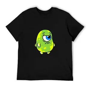 100% Premium Cotton Aesthetic Cartoon Monster Streetwear Vibe Tee Cute Grumpy Cyclops Graphic Lime Green Tired Blue Eye Top S to 5XL