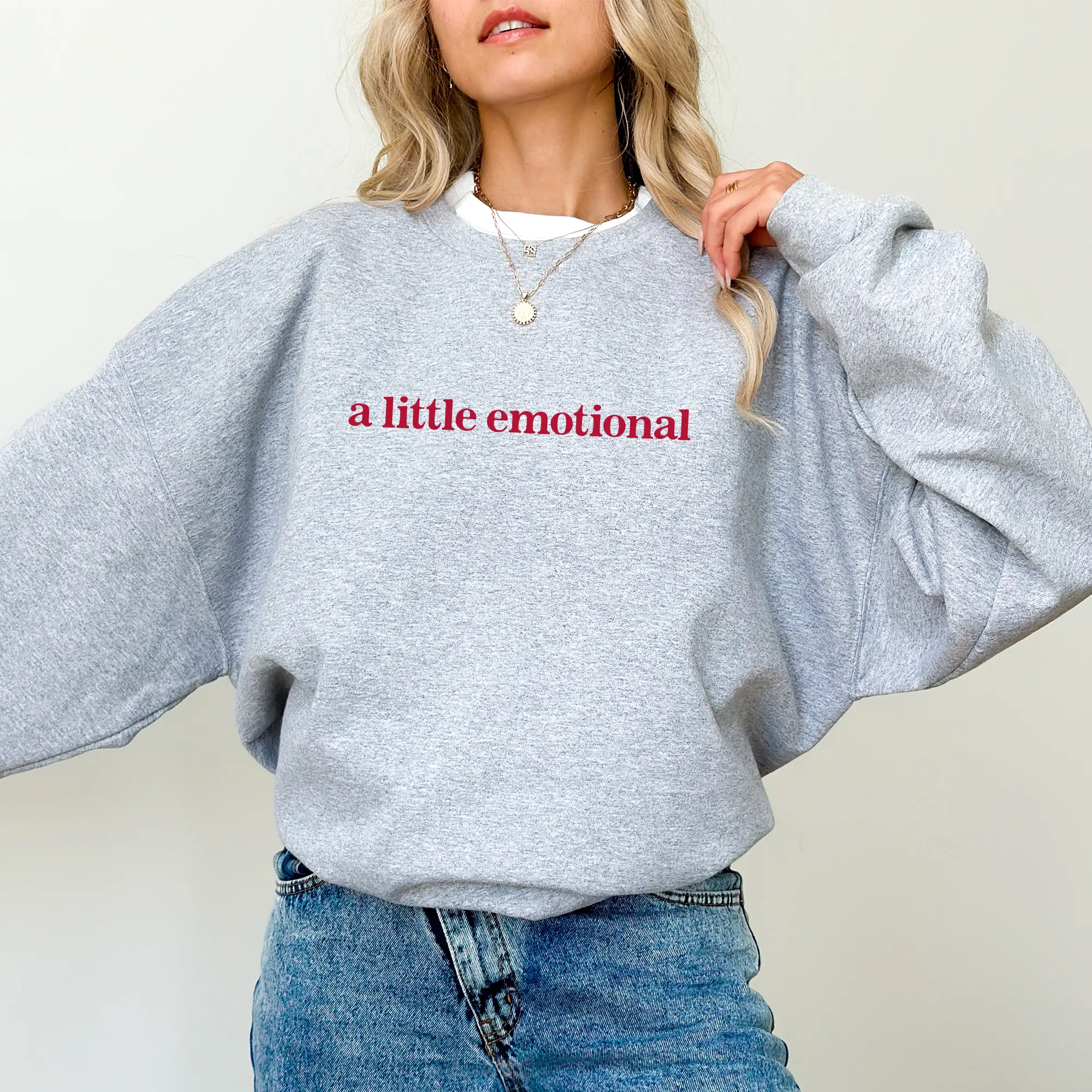 A Little Emotional Sweatshirt, Positivity Long Sleeves Pullover, Mental Health Gifts, Motivation Clothing, Emotional Support Sweater.