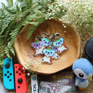 Cozy Cubchoo Acrylic Keychain | Double-sided | Pokemon | Shiny Cubchoo | Nostalgic | Gamer Gifts | Cute Gifts | Gamer Keychain | 2" x 1.5"