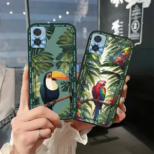 Fashion Design Cute Phone Case For MOTO E22/E22i Card slot Durable Soft case Anti-dust Silicone Back Cover protective Waterproof Cover Full wrap Card sleeve Anti-knock Graffiti