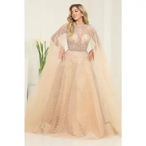 Champagne Wedding Dress Long Bridal Gown and Plus Size By RQ8133