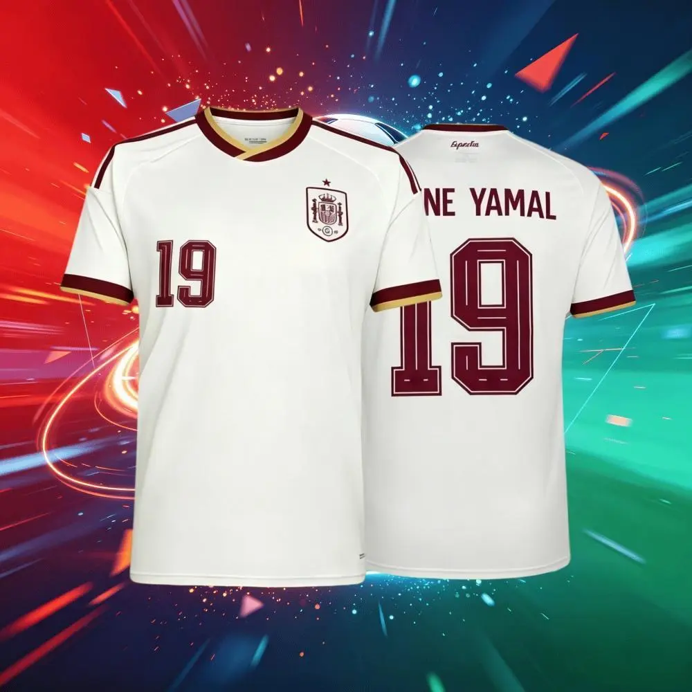 2026 Spain 19#Lamine Yamal and 20#Pedrl Short And Long Sleeve Soccer Jersey Fans Version Breathable