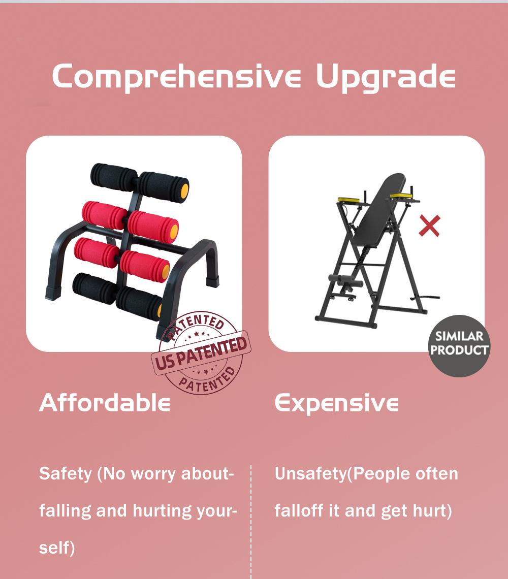 Magic BB Mini Inversion Table with Back Massage Roller, Back Stretching Machine for Back  Relief, Easy to Assemble & 400LBS Weight Capacity, Spinal Decompression Table for Home Gym