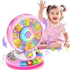 Toys for 1 2 3 Years Old Boys Girls, Musical Spin & Sing Alphabet Zoo with Lights & Sounds, Learning Educational Toys for Toddler 1-3, Christmas Birthday Gifts for Baby Kids Age 12-18 Months