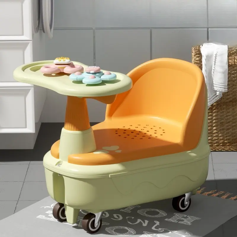 Baby Bath Seat, Rolling Infant Bath Chair, Non-Slip Toddler Bath Stool, Newborn Bathtub Seat, Bathroom Baby Bath Chair, Must-Have for Baby Bath Time Spaces