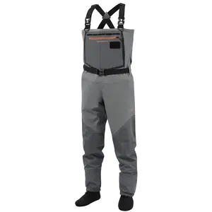 BASSDASH Flex Men’s Nylon Breathable Chest Waders Waterproof Fly Fishing Stocking Foot for Hunting Lightweight