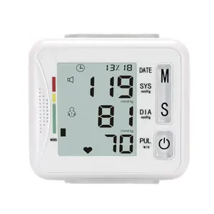 Digital Wrist Blood Pressure Monitor with LCD, Adjustable Cuff, One-Touch Use, Pulse & Irregular Heartbeat Alert, Large Screen, Battery-Powered, Portable BP Machine for Home, Health Tracking, Hypertension & Heart Care.