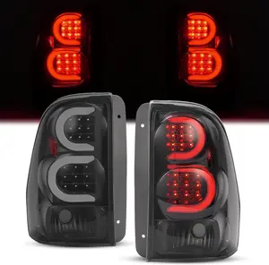 HECASA Pair LED Tail Lights Compatible with 2002-2009 Chevy Chevrolet Trailblazer Base/LS/LT/LTZ/SS/EXT LS/EXT LT/North Face/EXT North Face Rear Brake Lamp LH&RH - Smoke Lens Black Housing