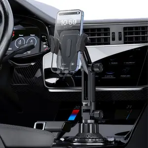 Cup Phone Holder for Car, No Shaking Car Phone Holder Mount, Drink Holder Mobile Phone Holder Stand, 360° Adjustable Car Accessories Universal Fit for iPhone 17 16 15 14 13 Pro Max Samsung S21 All 4.7-7.2 inches Cell Phone