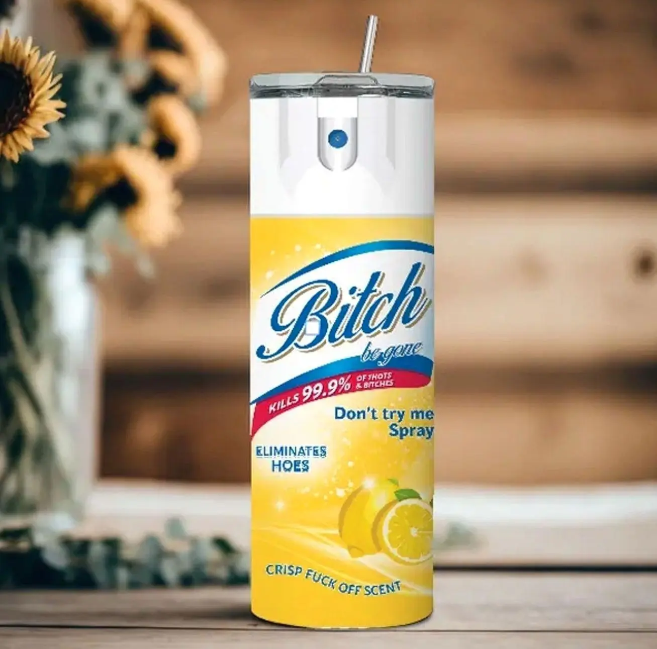 B8tch B Gone Tumbler - 99.9% Effective Hoe Eliminator, Crisp Finger Off Scent, Stainless Steel, Insulated Design, Portable Mug