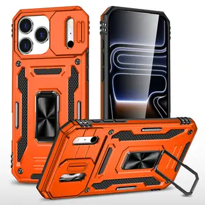 2026 New Magnetic Phone Case Accessories for iPhone 17 Pro Max 17 Pro 16 Pro Max 15 Pro Max 14 13, with 360° Ring Holder Stand & Camera Lens Push Window Cover, 2 in 1 Design Full Body Shockproof Anti-Drop Heavy Duty Protective Cover