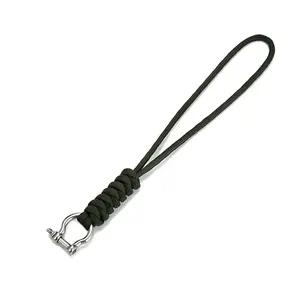 Outdoor Style Paracord Keychain Lanyard with 304 Stainless Steel Buckle 7-core Nylon Cord 20cm Length for Self-defense Emergency Survival Friendship