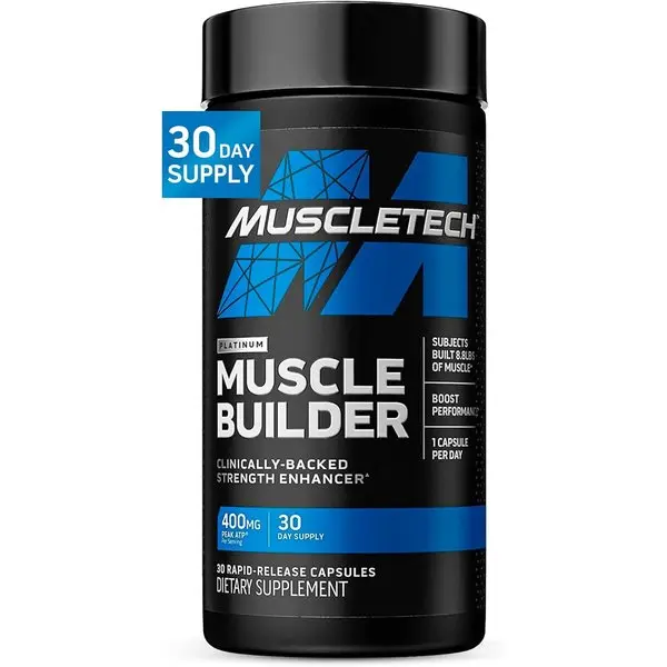 Nitric Oxide Supplements – Muscle Builder & Performance Booster with 400mg Peak ATP for Enhanced Strength and Muscle Gain (30 Capsules)