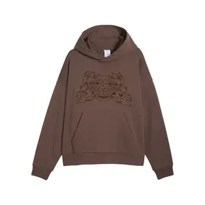 PUMA Mens Boxy Graphic Hoodie Casual Outerwear Casual - Brown