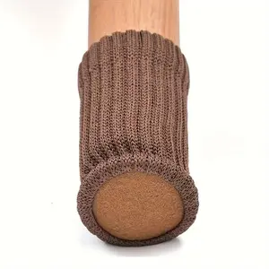 12pcs Knitted Polyester Chair Leg Socks - Non-Slip Floor Protectors, High Elasticity, Durable Furniture Caps for Table and Chair Legs, Furniture Protection | Knitted Texture | Elastic Material