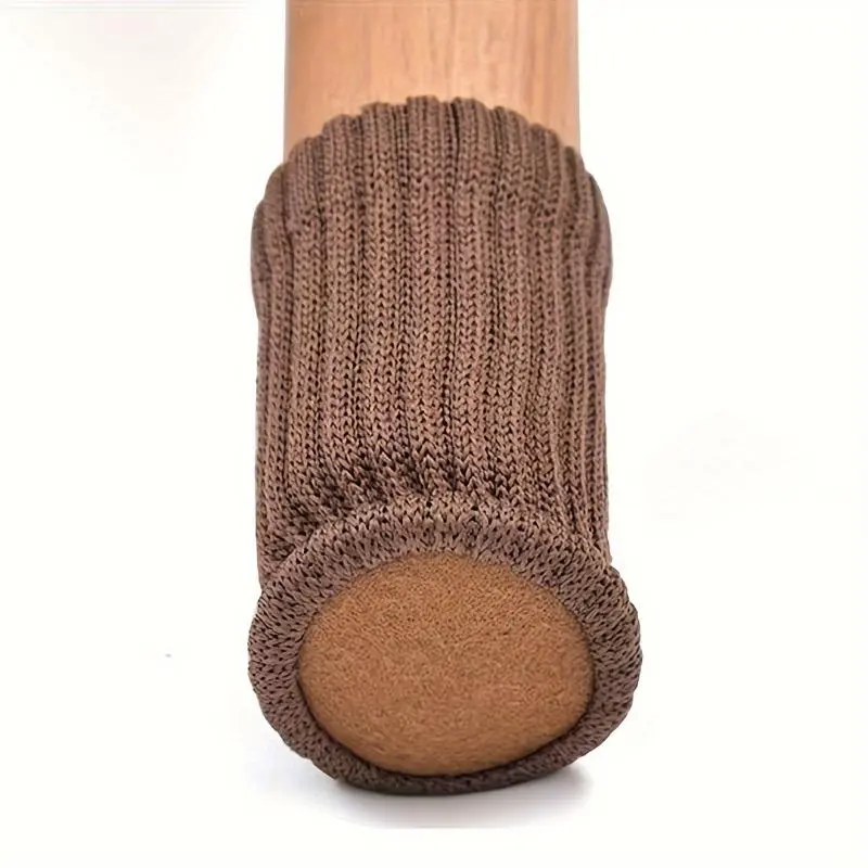 12pcs Knitted Polyester Chair Leg Socks - Non-Slip Floor Protectors, High Elasticity, Durable Furniture Caps for Table and Chair Legs, Furniture Protection | Knitted Texture | Elastic Material