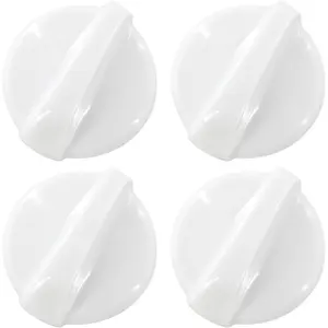 4 Pack WB03T10282 Stove Knob White Gas Oven Range Control Assembly Compatible with GE Surface Burner Repalces AP 4345833 ,PS. 2321074 , 1461063