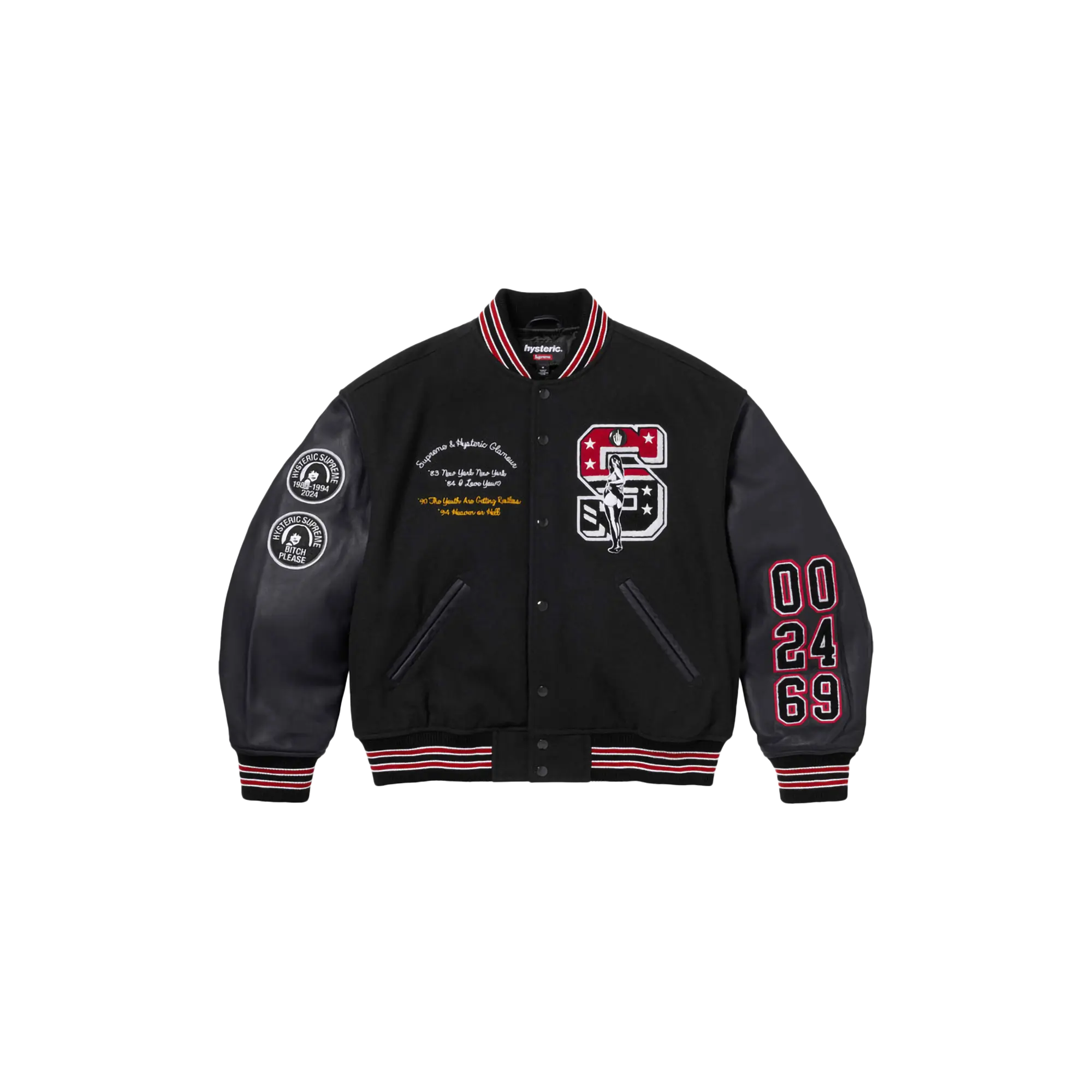 HYSTERIC GLAMOUR Varsity Jacket "Black" SU807