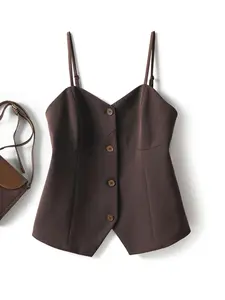 Women's Solid Color Elegant Chic Sleeveless Cami Top Spaghetti Strap Top for Daily Wear, Ladies Clothes for All Seasons