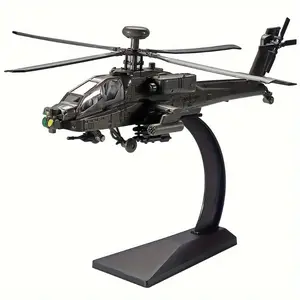 1:64 AH-64 (AH64) "Apache" Helicopter Gunship Simulation Model Aircraft, Military Model Gift Exhibition Ornaments
