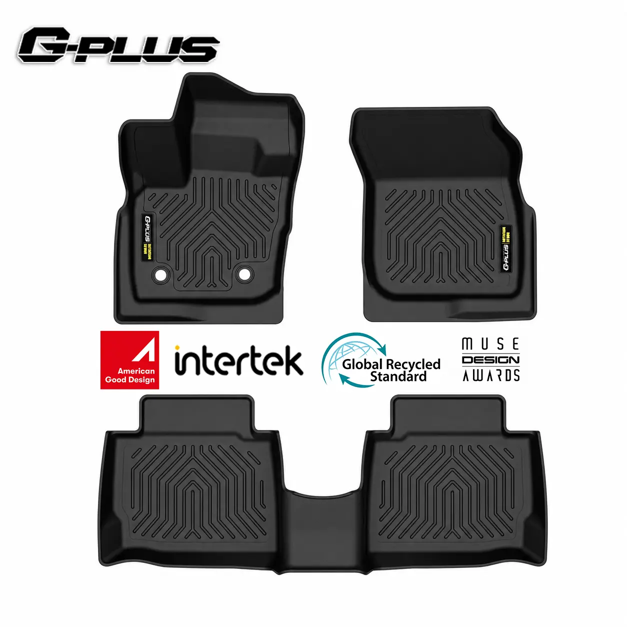 G-PLUS TPE Car Floor Mats, Pre-Cut Fit for Ford Fusion & Lincoln MKZ 2017-2020, All Weather Protection, Slip Resistance, Full Coverage Floor Liner, 1st & 2nd Row, Black