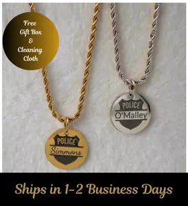 Personalized Police Officer Name Pendant Necklace