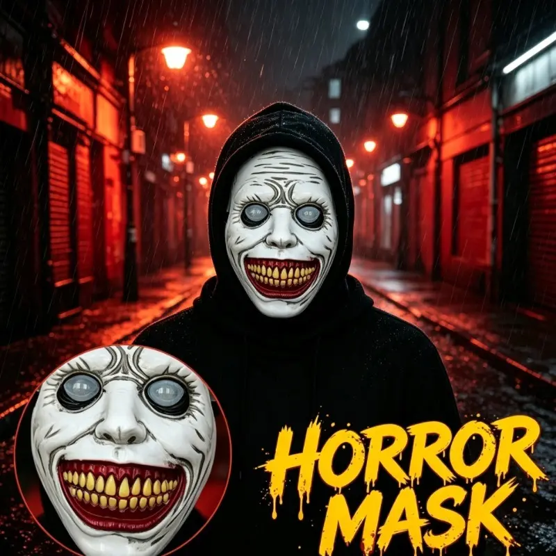 Halloween masks, white face, haunted house pranks, cosplay, party props, prank toys