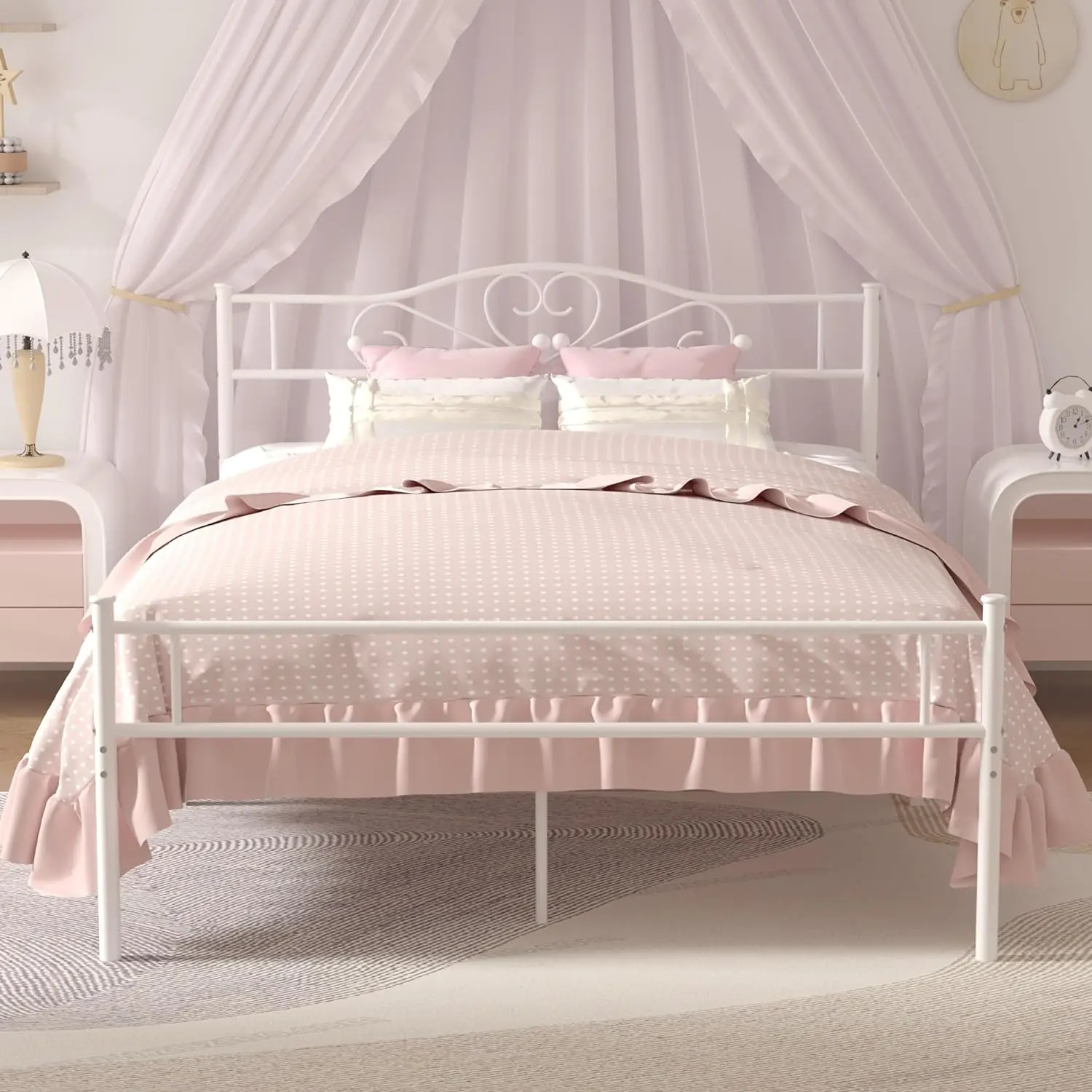 14 Inch Full Size Metal Platform Bed Frame with Headboard and Footboard, Heavy Duty Mattress Foundation with Steel Slats Support, No Box Spring Needed