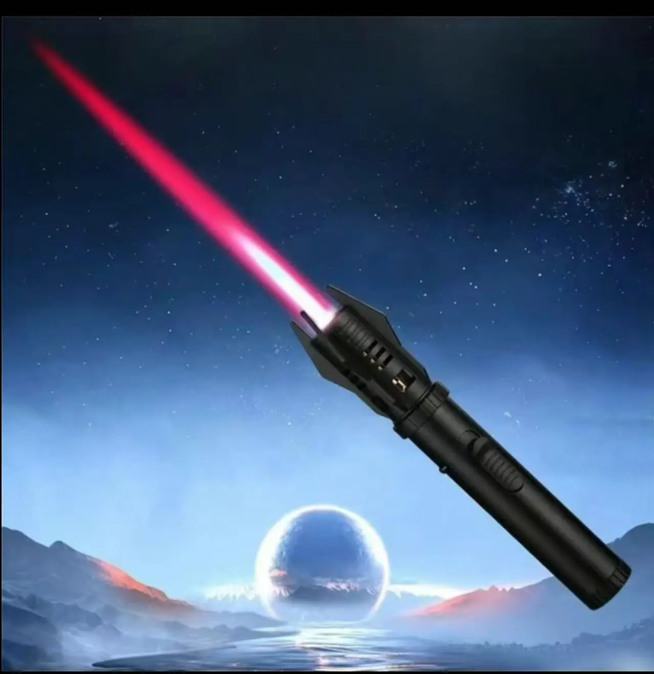 360 °   use, outdoor windproof high-power turbine flashlight lighter, 1 piece Creative metal butane gas lighterwith safety lock, adjustable flame size, suitable for camping barbecue grills, red jet flame (excluding butane gas) summerwins