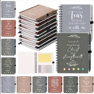 Sticky Notes Notebooks with Verses, Various Colors, Sticky Notes on Front, Suitable for Writing and Devotional Use