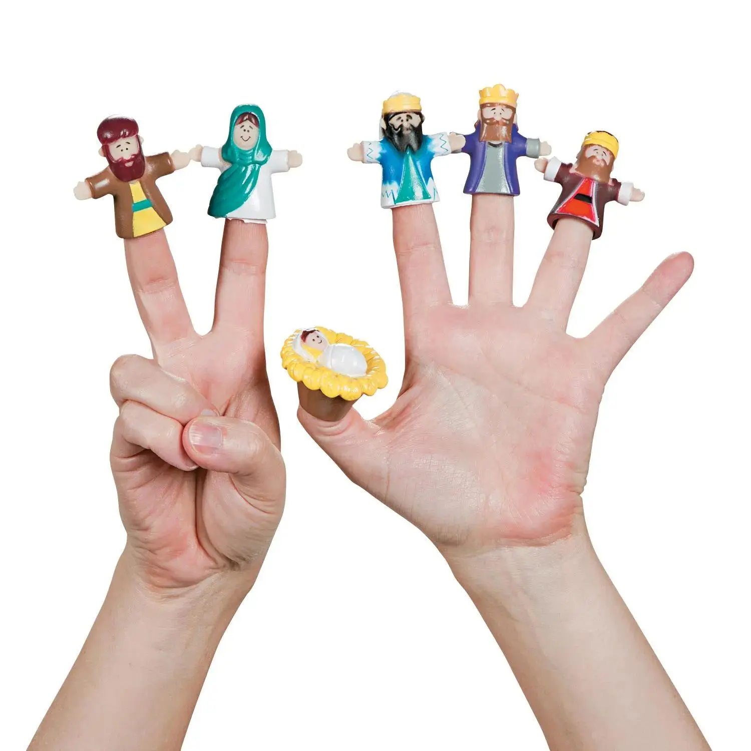 1 3/4" Mini Nativity Character Vinyl Finger Puppet Assortment - 24 Pc.