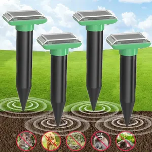 Solar-powered rodent repellent device - High-efficiency buzzing sound animal repellent device - Outdoor ground-mounted snake and rodent repellent device - Suitable for multiple scenarios