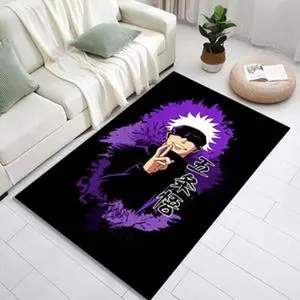 Anime Jujutsu Kaisen Doormat -Yuji Itadori & Gojo Satoru Doormat -Bring the World of Curses to Your Space- Polyester, Printed Rug