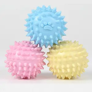 Interactive Rubber Dog Chew Ball – Tooth Cleaning Indestructible Footprint Ball for Small & Large Dogs