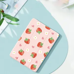 Strawberry Pattern Tablet Case with Pen Slot, Auto Sleep/wake Tablet Protective Cover, Tablet Casing, Tablet Accessories Compatible with iPad Air4/5 10.9inch, Samsung Galaxy Tab S6 Lite 10.4, Huawei Matepad