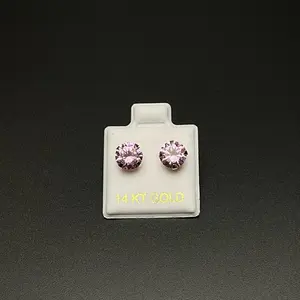 14k Gold 7mm Circle Stud Screw Back Earrings