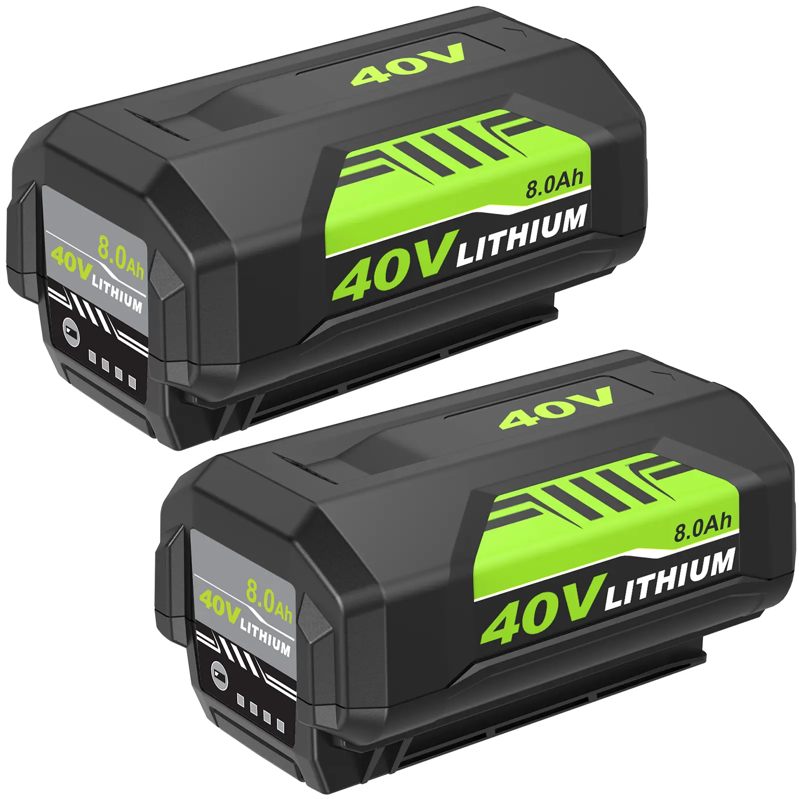 40V 8.0Ah Rechargeable Power Tool Battery, Compatible with Ryobi Lithium-Ion Batteries OP4015 OP40601 OP40602, Built-in 4 LED Lights, High-Capacity Replacement for Lawn Mowers & Cordless Tools (Green)