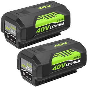 40V 8.0Ah Compatible with Ryobi Lithium Ion Battery OP40601 & OP40602 High Capacity 8000mAh for Lawn Mowers & Cordless Tools Green Replacement