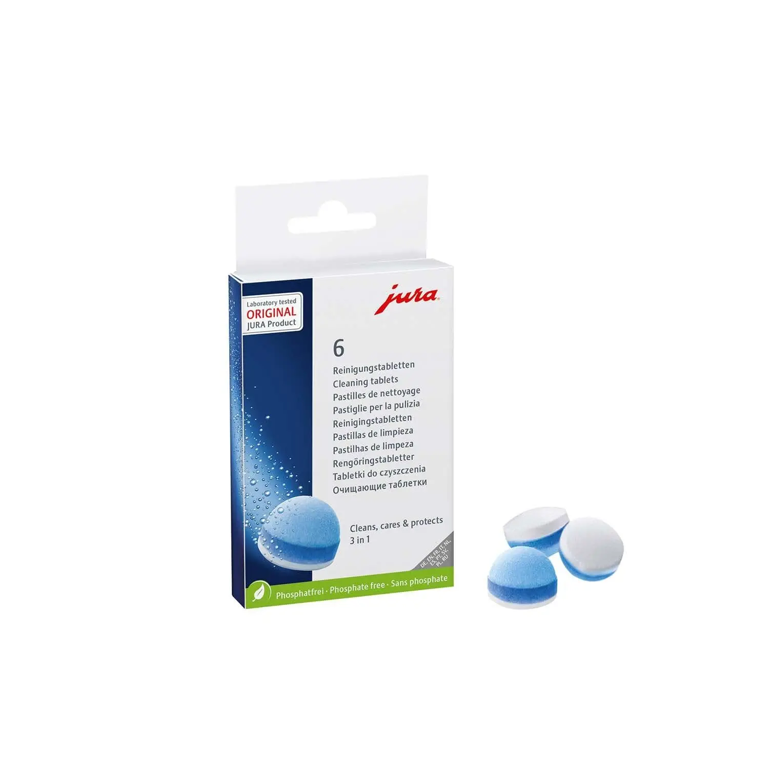 Jura 3-Phase Effective Cleaning Espresso Machine Mineral Remover Tablets (6 Count)