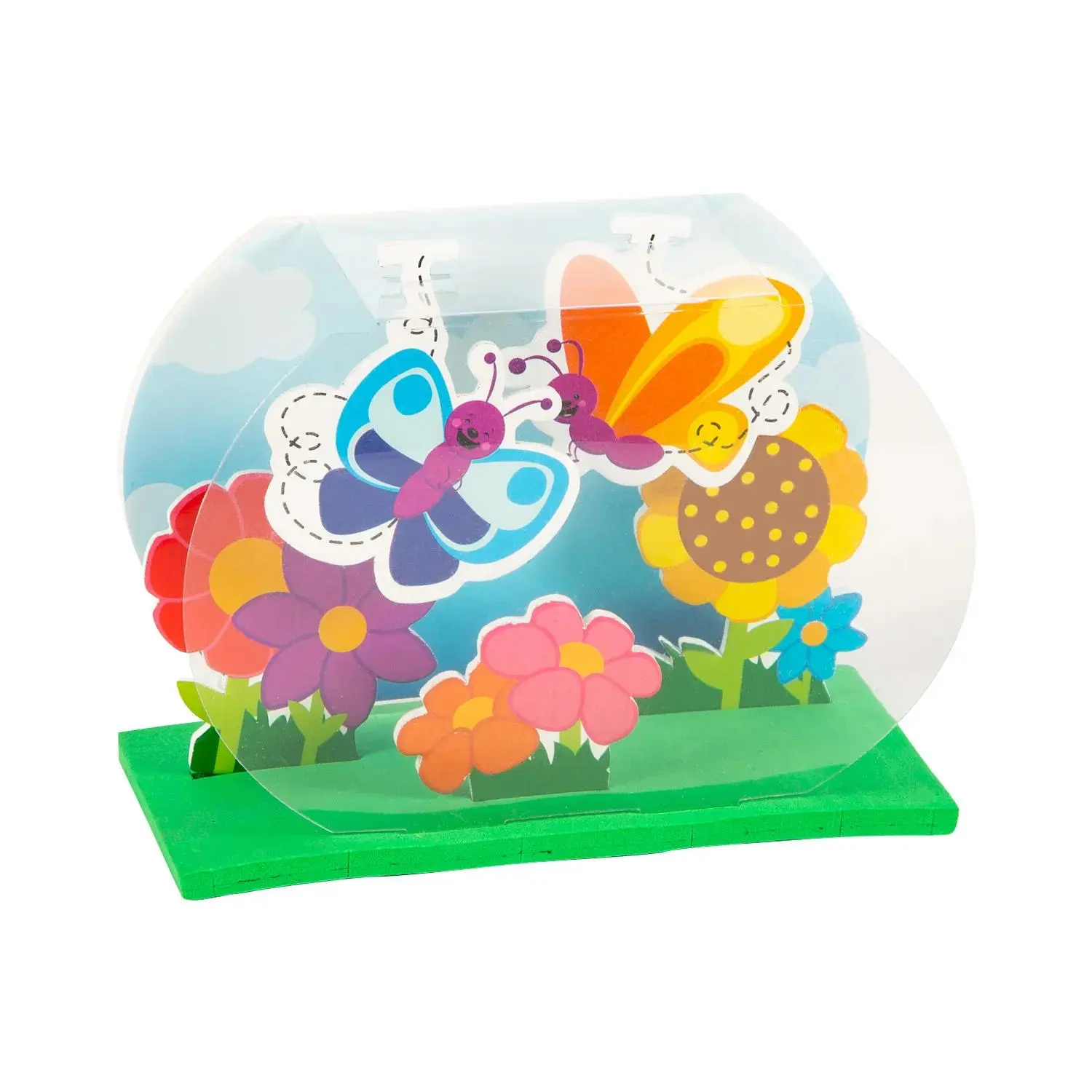 3D Spring Flower Bed & Butterflies Craft Kit - Makes 12