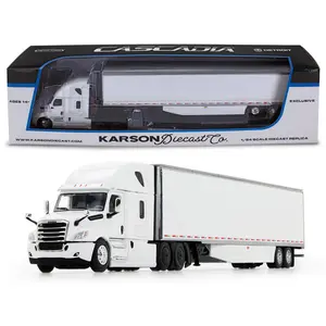 6 PACK CASE - 2018 Freightliner Cascadia High-Roof Sleeper w/ 53' Utility Trailer (Karson Diecast Exclusive) Diecast 1:64 Scale Model - 60-1522