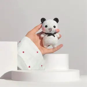 Handmade Crochet Panda Plushie Cute Kawaii Amigurumi Soft Gift for Kids and Collectors Teddybear Soft Stuffed Animal