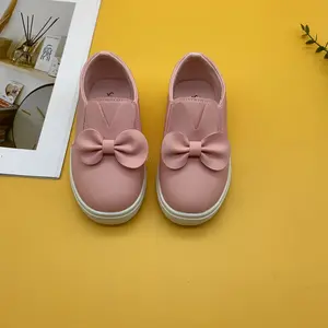 A pair of cartoon rabbit ear bow decoration flat bottomed girls' casual shoes, white and pink four season student shoes, suitable daily, outdoor, and campus activities