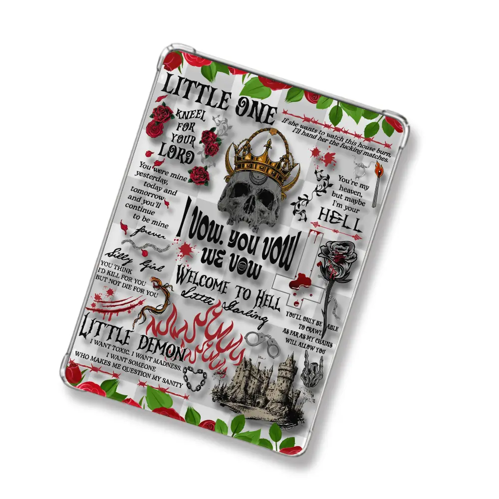 Dark Vow Shimmery Holographic Sticker Look Kindle Insert for Clear Case | Bookish Accessories