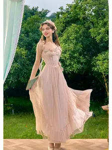 Flower Kissing Wonderland Corset Dress, LaceMade Official Authentic, with 8 Fishbones Support and Intricate Lace Embellishments - Casual, Sleeveless Dress