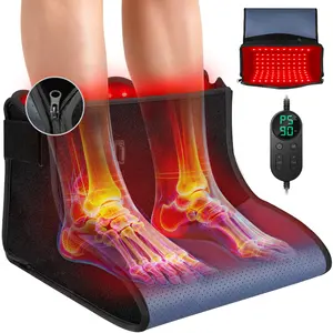 Foldable Red Light Therapy Foot Boot, 180 Dual-Wavelength LEDs, 3 Modes & Auto Timer for Full Foot Joint Muscle Relief