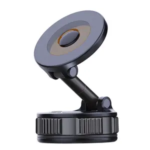 New Upgraded Retractable Car Phone Holder -360° Magnetic Holder with Vacuum Suction CupOne-Touch Security Lock,Ultra-Compact Design